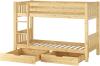 Erst-Holz 60.06-09 Etagenbett 90x200 cm, natur, Kiefer massiv, inkl. Rollroste und 2 Bettkästen