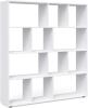 Vicco Raumteiler Pilar Bücherregal Standregal Büroregal 12 Fächer Weiß