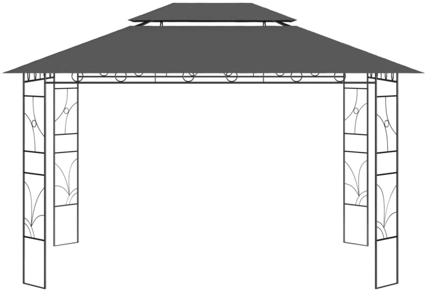 Pavillon 4x3x2,7 m Anthrazit 160 g/m² Bild 1