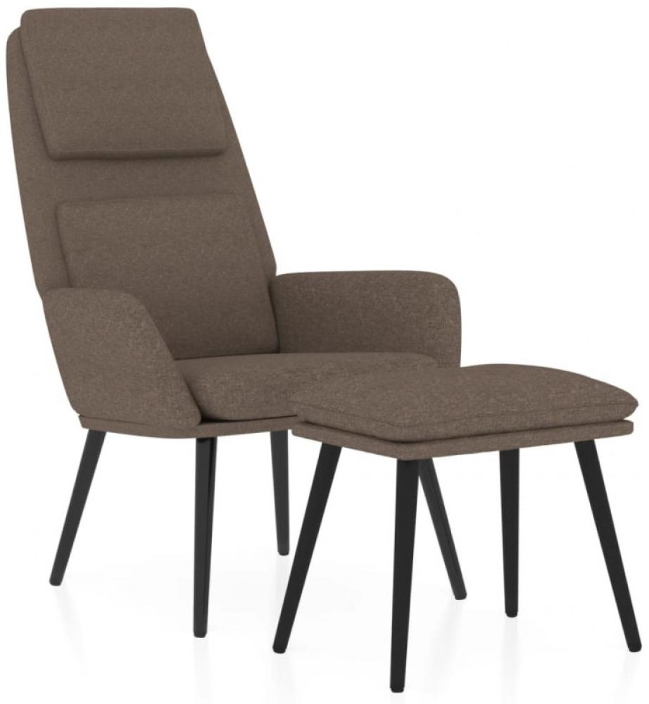 Relaxsessel mit Hocker Taupe Stoff, Drehbar [3097777] Bild 1