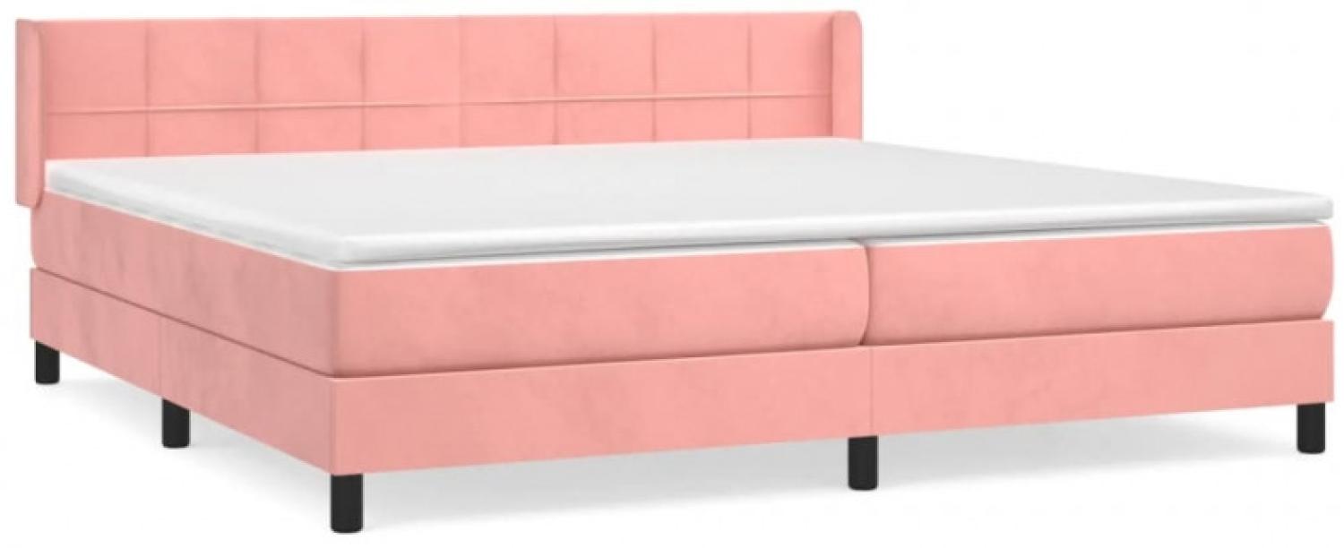 vidaXL Boxspringbett mit Matratze Rosa 200x200 cm Samt, Härtegrad: H2 [3130984] Bild 1