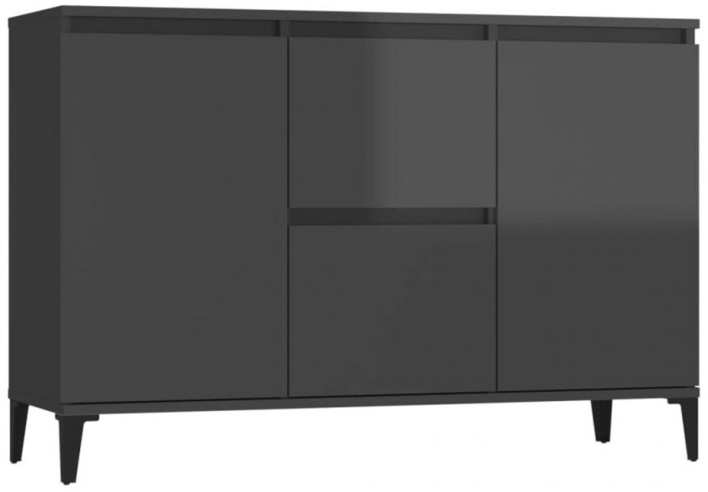 vidaXL Sideboard Hochglanz-Grau 104x35x70 cm Spanplatte Bild 1