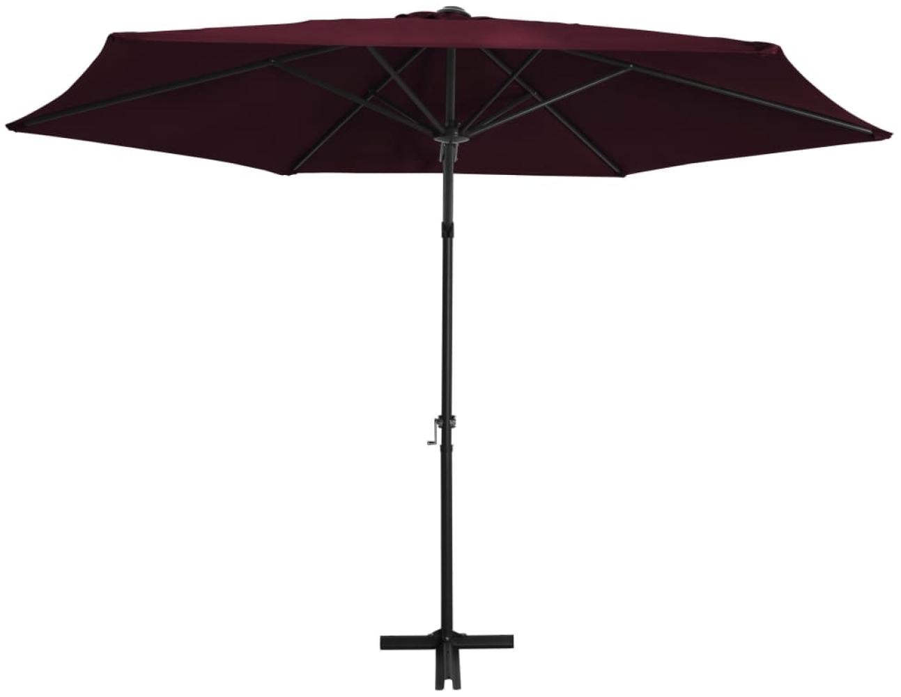 Sonnenschirm mit Stahlmast 300 cm Bordeauxrot Bild 1