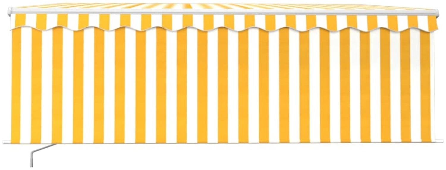 Gelenkarmmarkise Einziehbar mit Jalousie & LED 4x3m Gelb & Weiß Bild 1