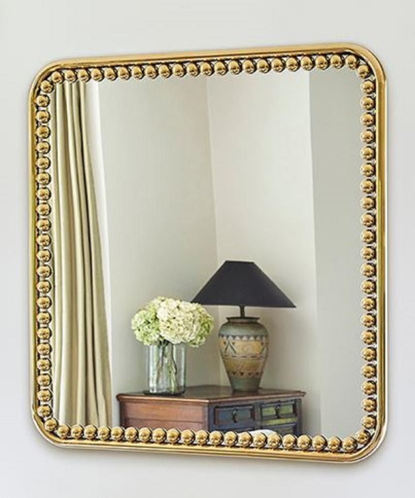 Casa Padrino Luxus Wandspiegel Gold 95 x 3 x H. 95 cm - Quadratischer Wohnzimmer Spiegel mit Metallrahmen - Schlafzimmer Spiegel - Badezimmer Spiegel - Garderoben Spiegel - Luxus Kollektion Bild 1
