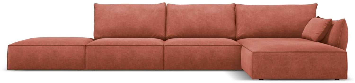 Micadoni 5-Sitzer Ecke rechts Sofa Kaelle | Bezug Terracotta | Beinfarbe Black Plastic Bild 1