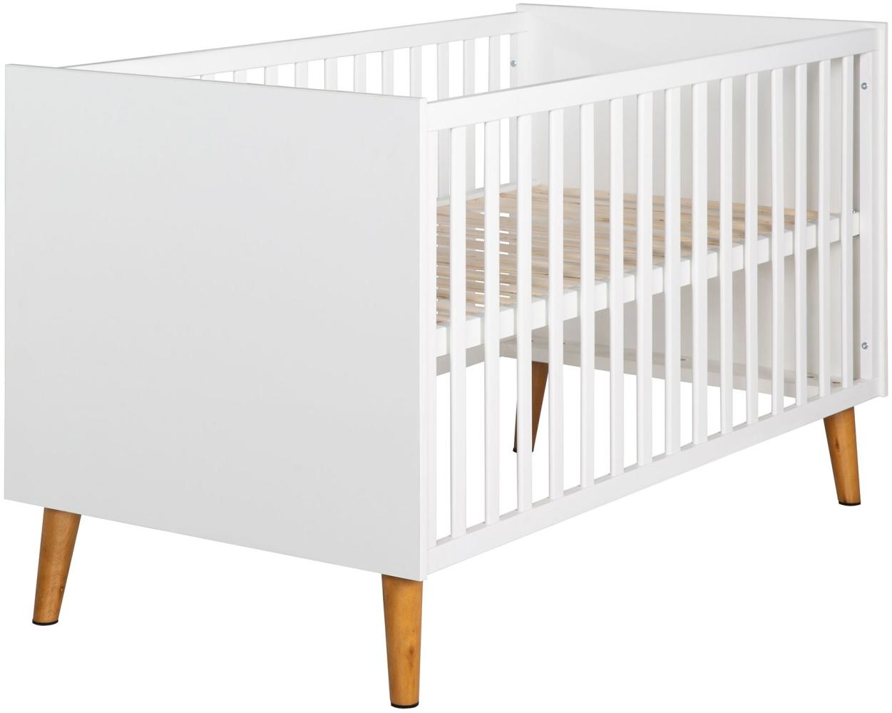 Roba 'Mick' Kombi-Kinderbett weiß, 70x140 cm, mitwachsend, 3 Schlupfsprossen, höhenverstellbar Bild 1