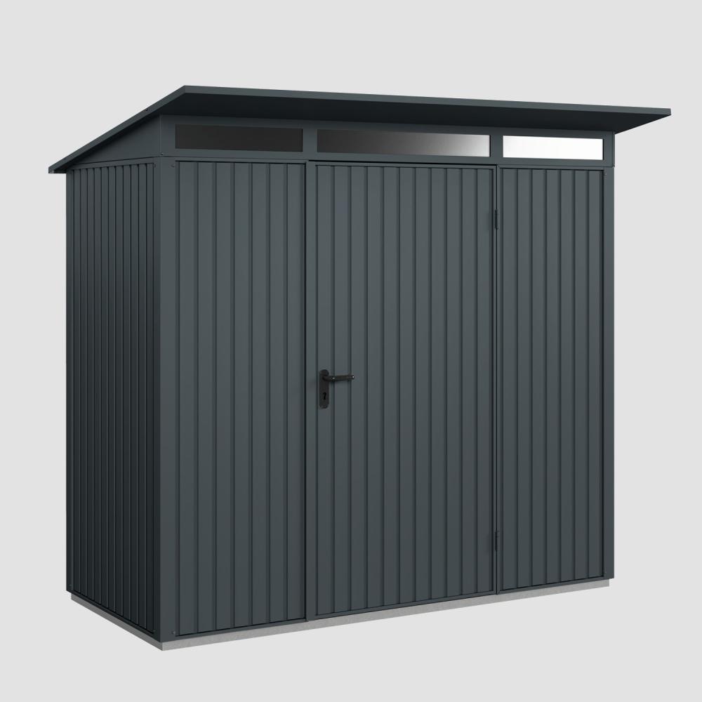 Hörmann Ecostar Aktionsangebot Metall-Gerätehaus Trend mit Pultdach Typ 1, 108 x 238 cm , anthrazitgrau, 2,6 m²,1-flüglige Tür Bild 1