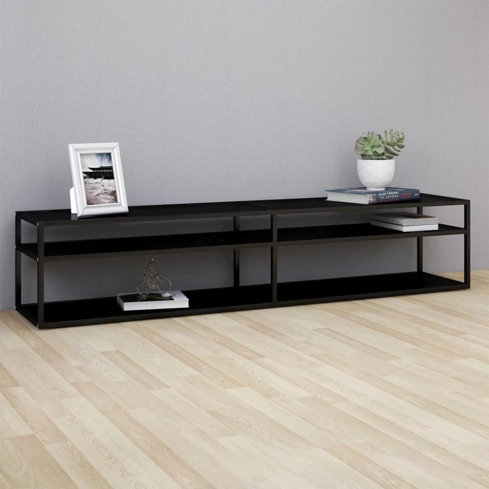 TV-Schrank Schwarz 200x40x40,5 cm Hartglas Bild 1