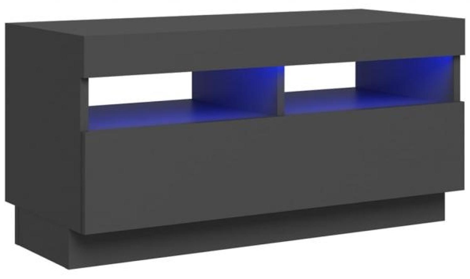 TV-Schrank mit LED-Beleuchtung Hochglanz-Grau 80x35x40 cm Bild 1