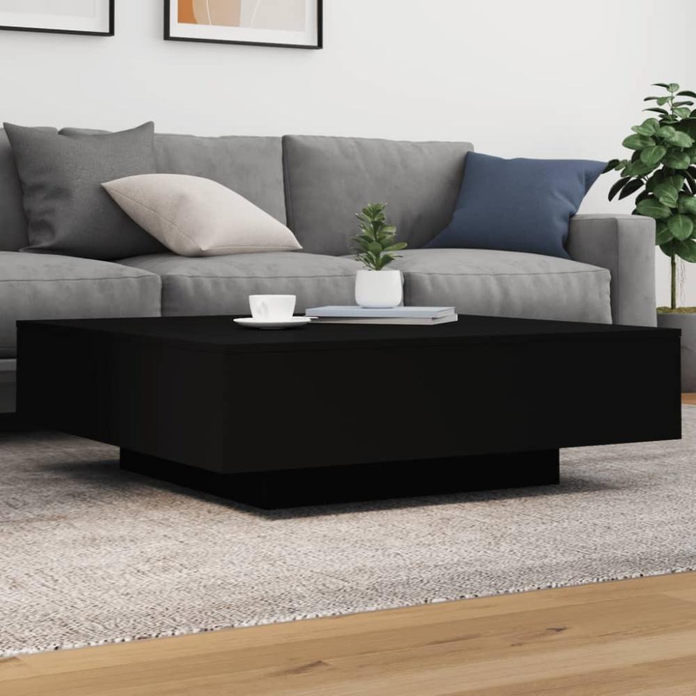 vidaXL Couchtisch mit LED-Leuchten Schwarz 100x100x31 cm Bild 1