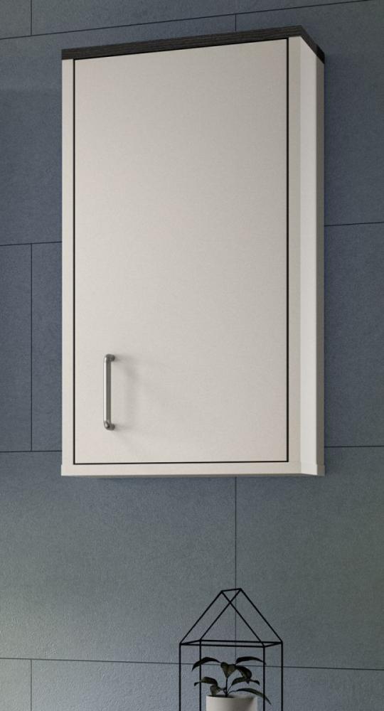 Badezimmer Hängeschrank LosAngeles in weiß und Rauchsilber grau 32 x 60 cm Bild 1