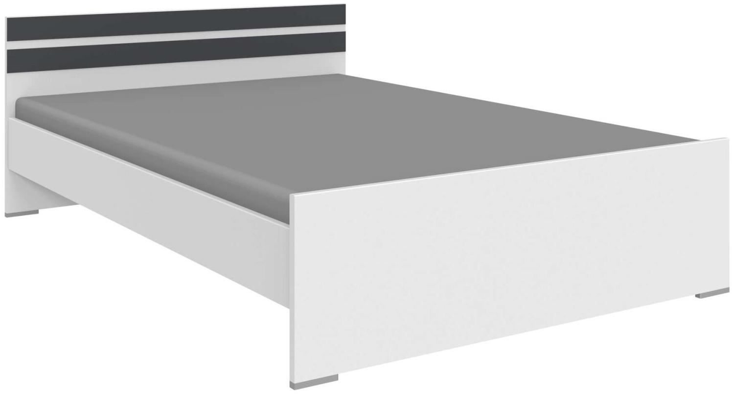 Stylefy 'Lio II' Doppelbett, Weiß Graphit, 140 x 200 cm Bild 1