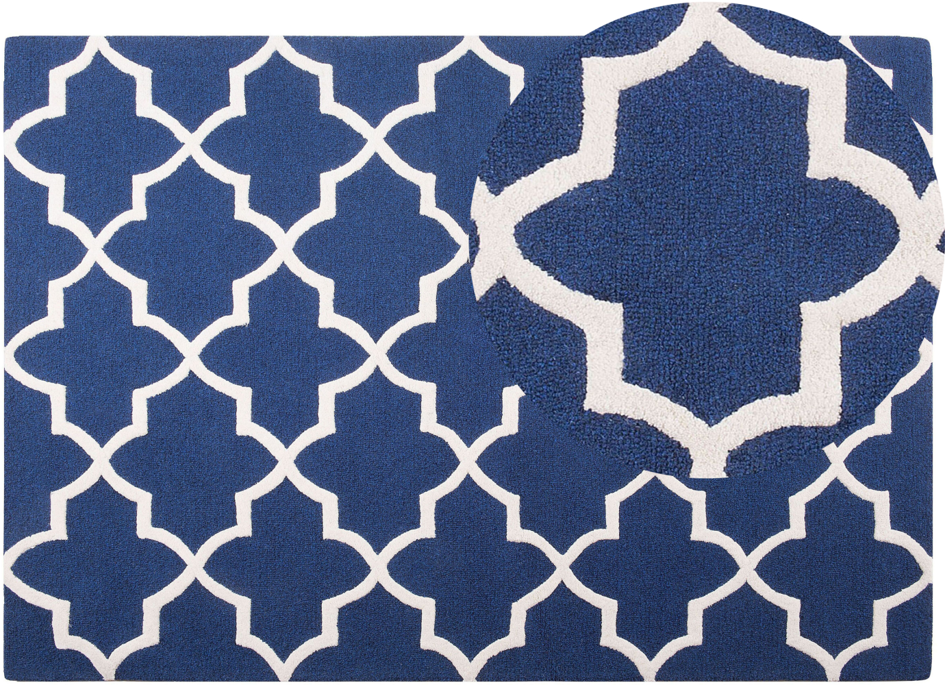 Teppich blau 160 x 230 cm marokkanisches Muster Kurzflor SILVAN Bild 1