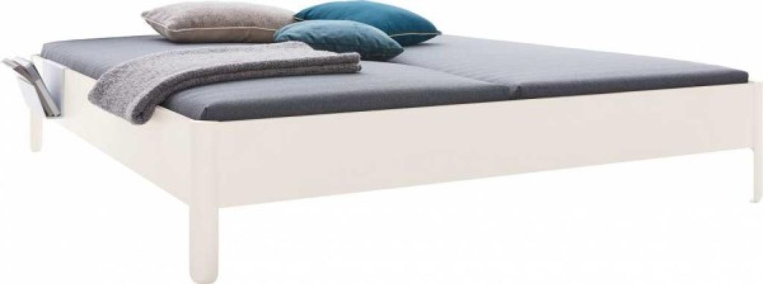 NAIT Doppelbett farbig lackiert Offwhite 160 x 200cm Ohne Kopfteil Bild 1