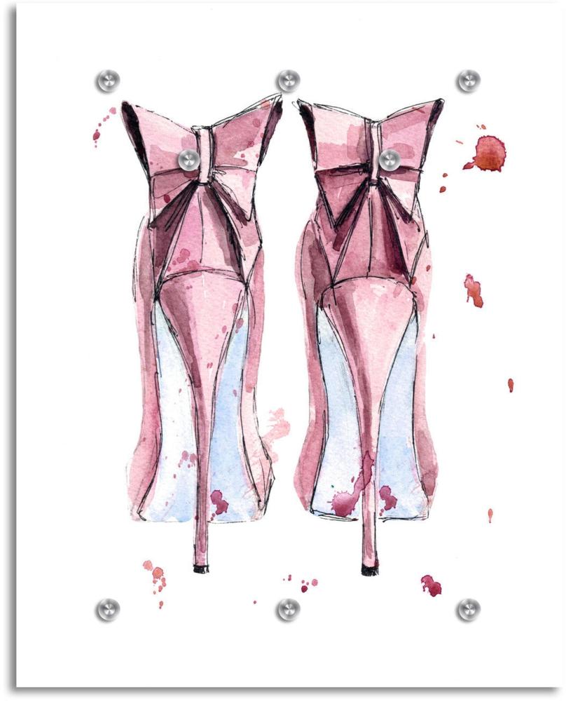 Queence Garderobe -"High Heels" Druck auf hochwertigem Arcylglas inkl. Edelstahlhaken und Aufhängung, Format: 100x120cm Bild 1