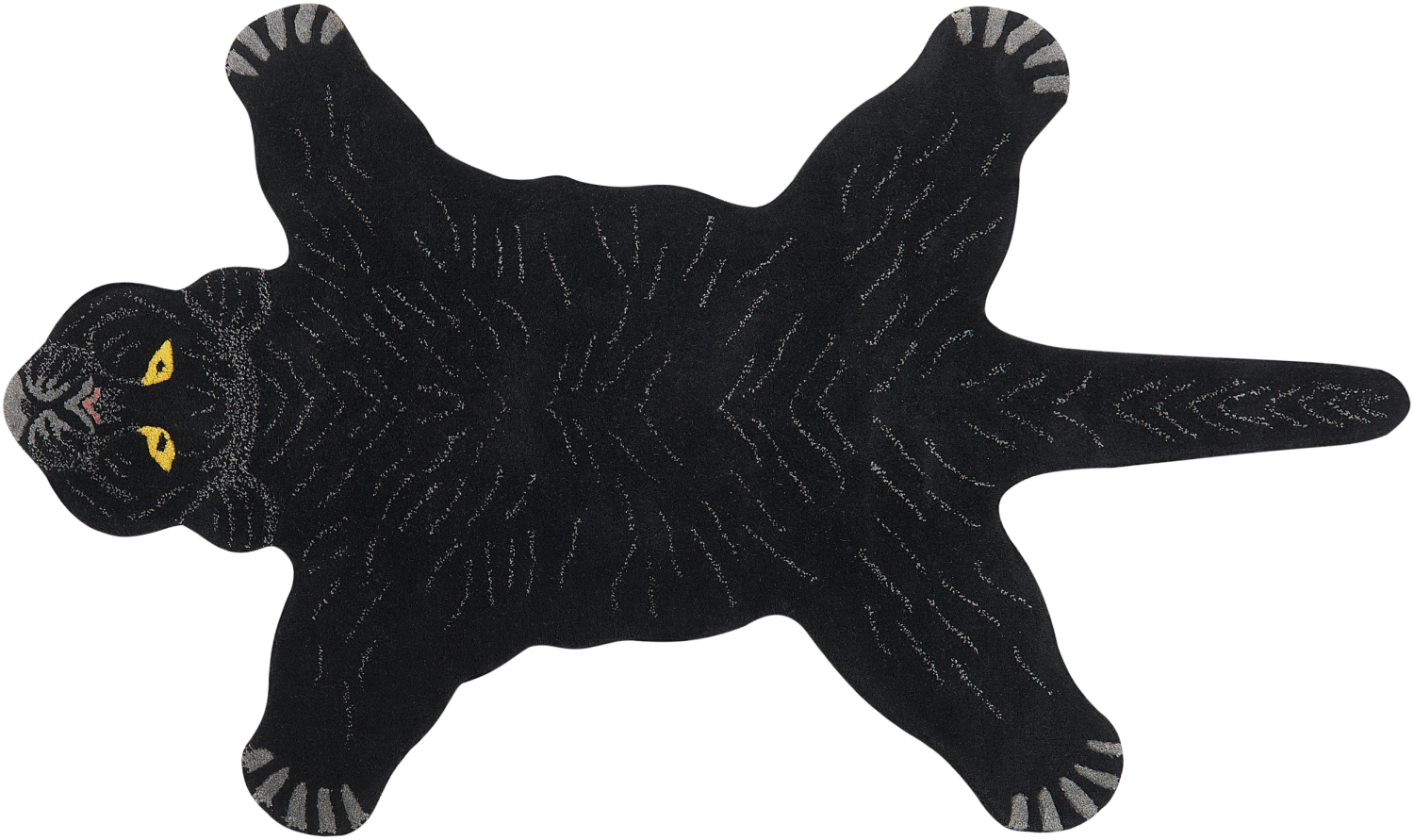 Kinderteppich Wolle schwarz 100 x 160 cm Panthermotiv BAGHEERA Bild 1