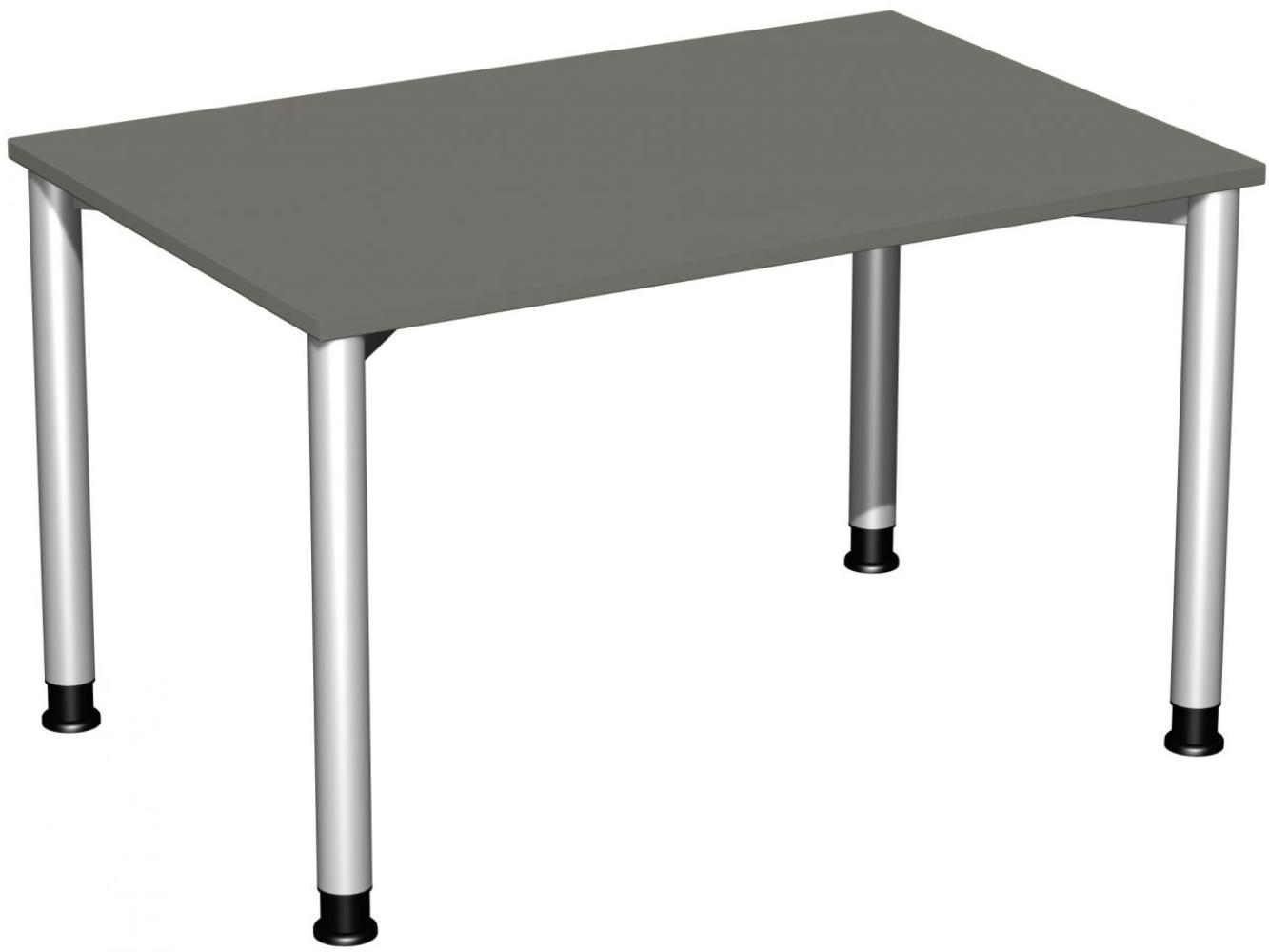 Schreibtisch '4 Fuß Flex' höhenverstellbar, 120x80cm, Graphit / Silber Bild 1