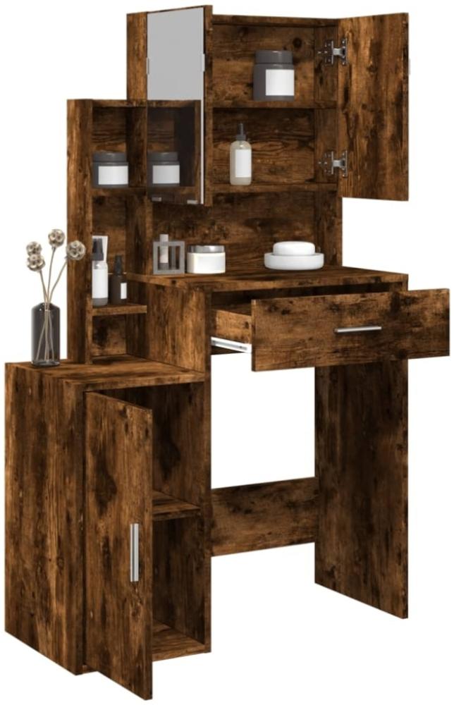 vidaXL Schminktisch mit Schrank Räuchereiche 80x35x132 cm Bild 1