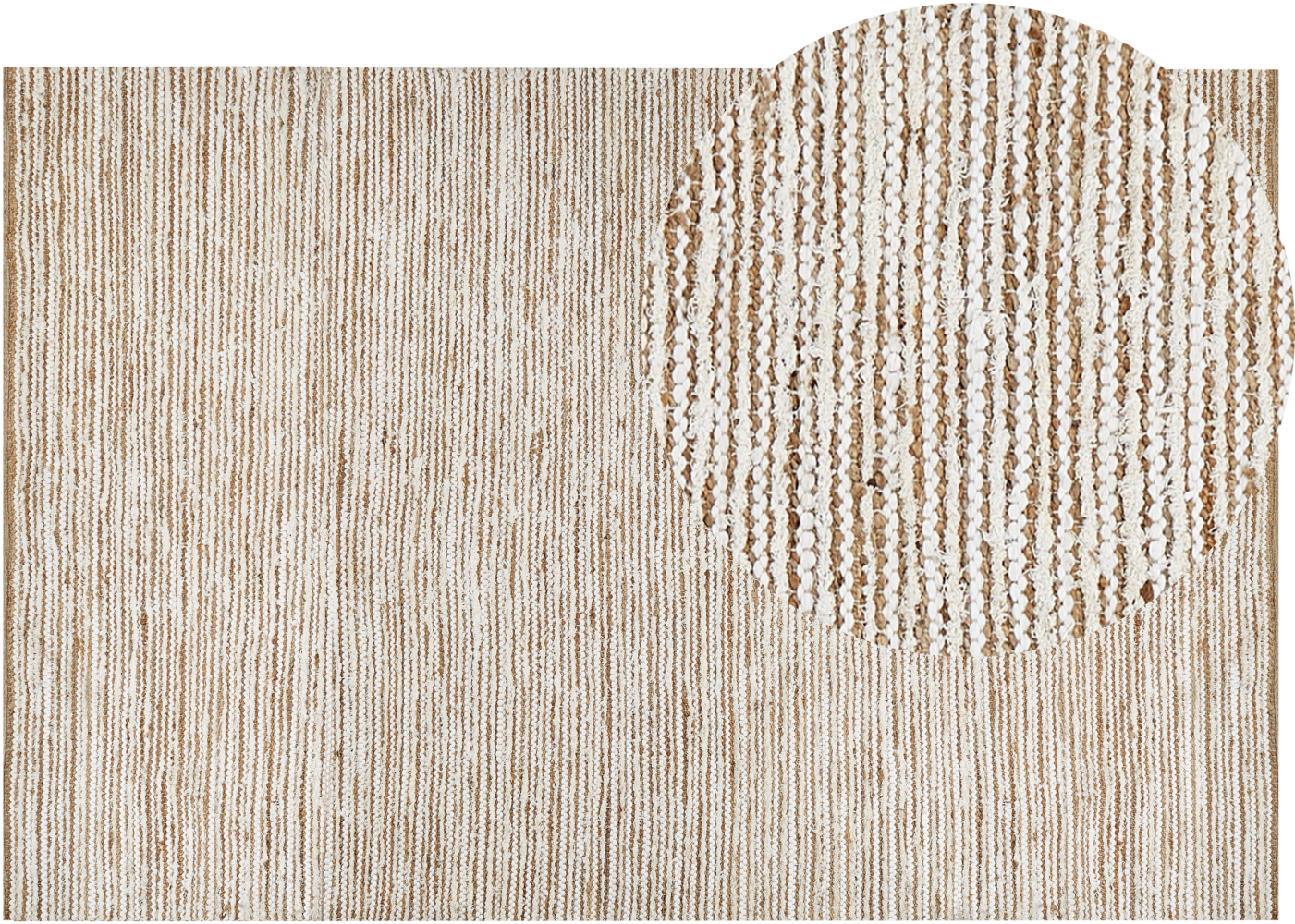 Teppich Baumwolle beige weiß 200 x 300 cm BARKHAN Bild 1