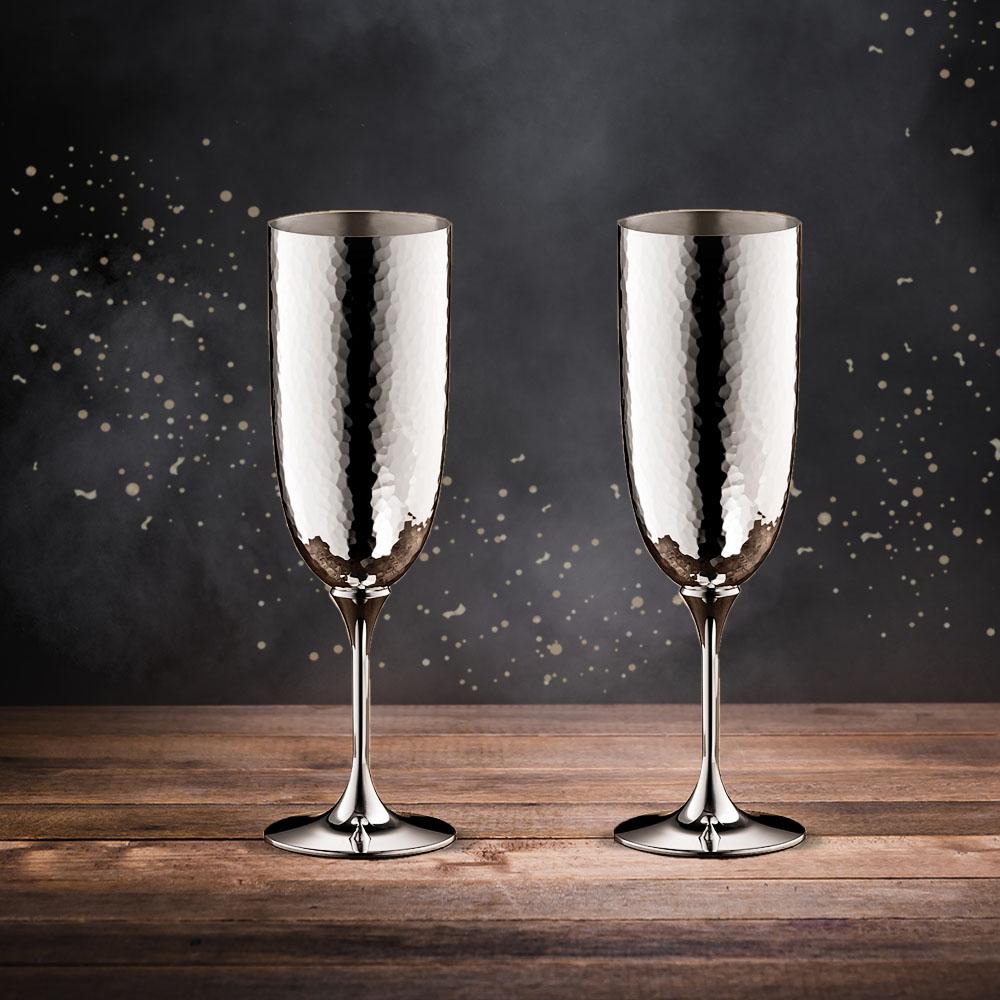 Robbe & Berking Martelé Champagnerkelch 90g versilbert 2er-Set - Silber Bild 1