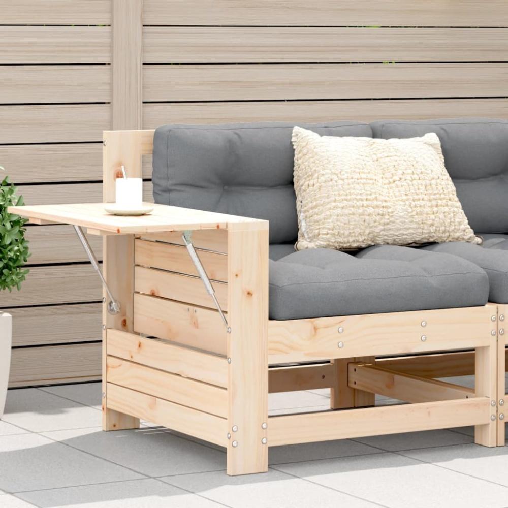 vidaXL Gartensofa mit Armlehne und Kissen Massivholz Kiefer Bild 1