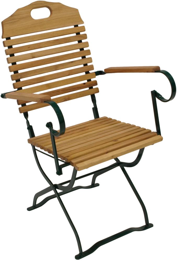 Kurgarten - Sessel BAD TÖLZ, Flachstathl grün + Robinie, klappbar Bild 1
