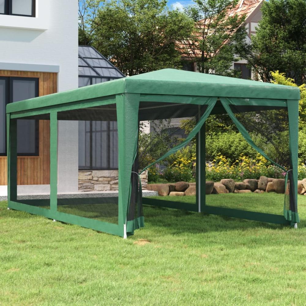 vidaXL Partyzelt mit 6 Mesh-Seitenwänden Grün 3x6 m HDPE 319238 Bild 1