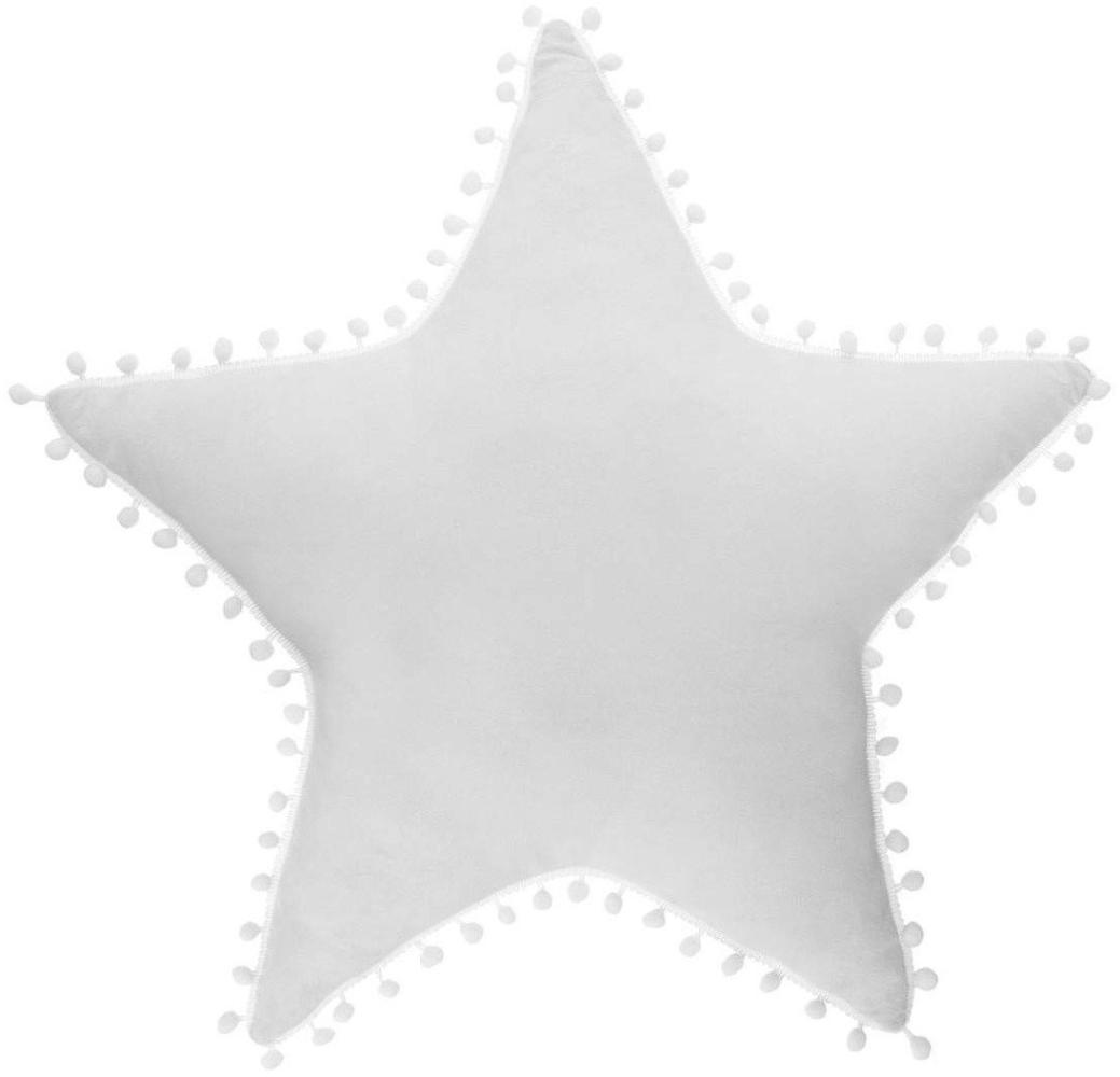 Kissen Stern weiß, weiße Pompons - Atmosphera for kids Bild 1