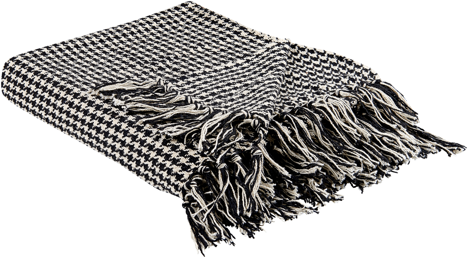 Decke Baumwolle schwarz weiß 125 x 150 cm kariertes Muster DAMEK Bild 1