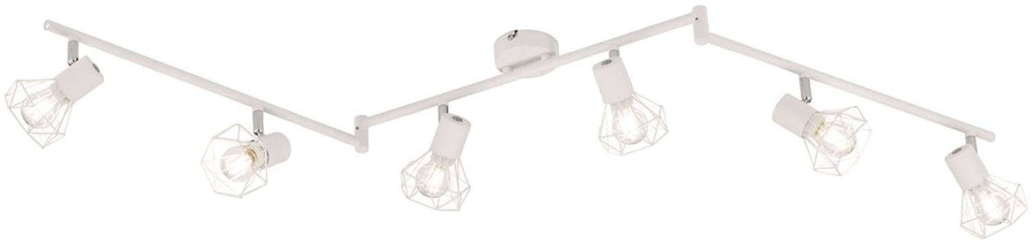 LED Deckenstrahler Weiß 6flammig, Gitterlampe schwenkbar, 145cm lang Bild 1