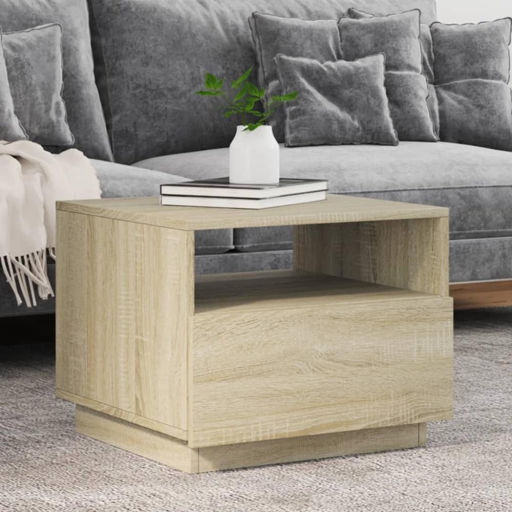 vidaXL Couchtisch mit LED-Leuchten Sonoma-Eiche 50x49x40 cm Bild 1