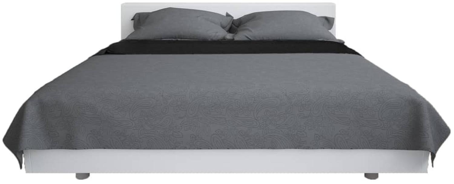 Zweiseitige Tagesdecke Gesteppt 170 x 210 cm Grau und Schwarz Bild 1