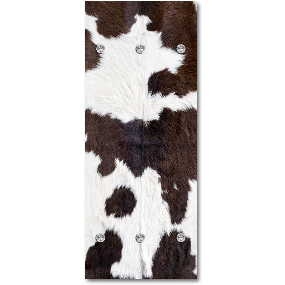 Queence Garderobe - "Cow Cow" Druck auf hochwertigem Arcylglas inkl. Edelstahlhaken und Aufhängung, Format: 50x120cm Bild 1