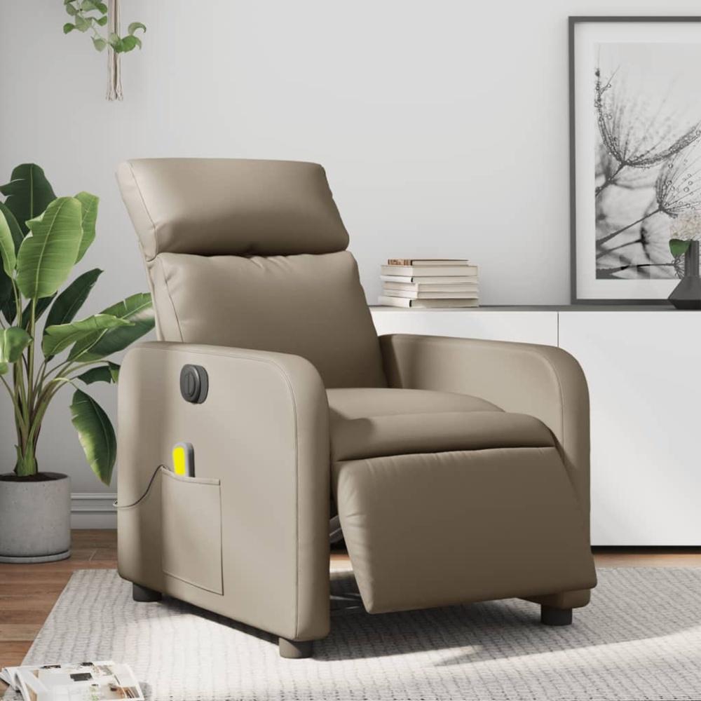 vidaXL Massagesessel Elektrisch Cappuccino-Braun Kunstleder Bild 1