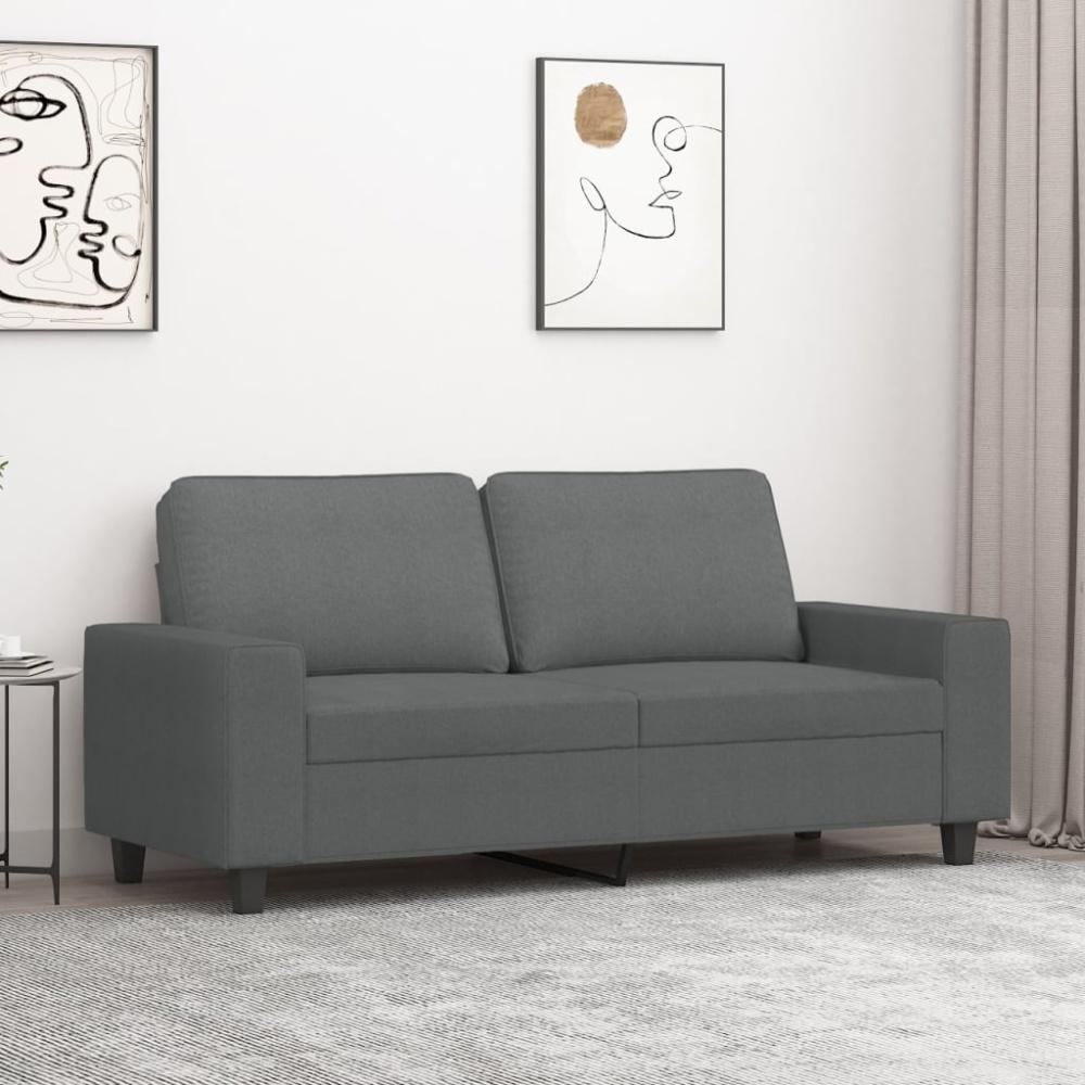 vidaXL 2-Sitzer-Sofa Dunkelgrau 140 cm Stoff Bild 1