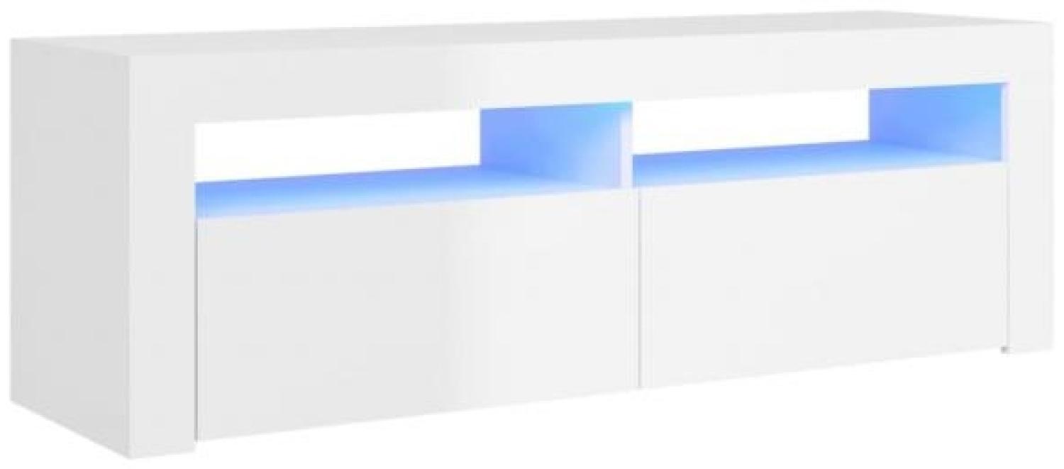 vidaXL TV-Schrank mit LED-Leuchten Hochglanz-Weiß 120x35x40 cm, Mit Beleuchtung [804316] Bild 1