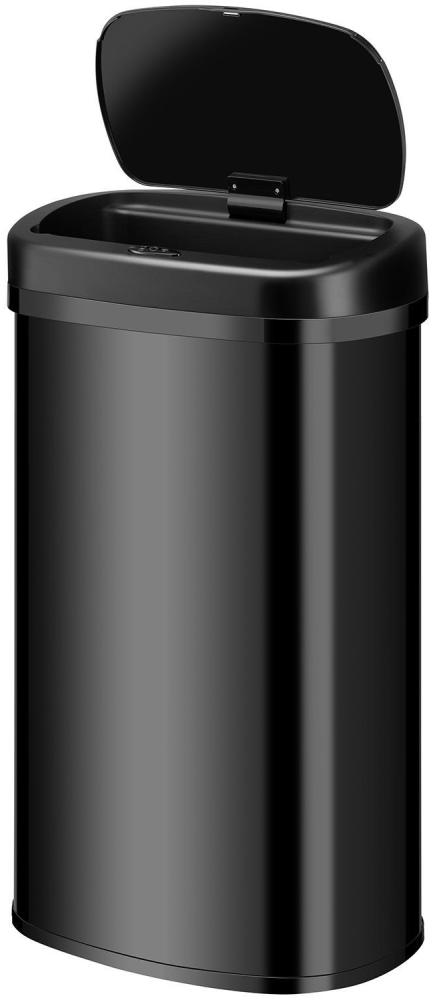 Juskys Automatik Mülleimer mit Sensor 60L - elektrischer Abfalleimer, Bewegungssensor, automatischer Deckel, wasserdicht, rechteckig, Küche - Schwarz Bild 1