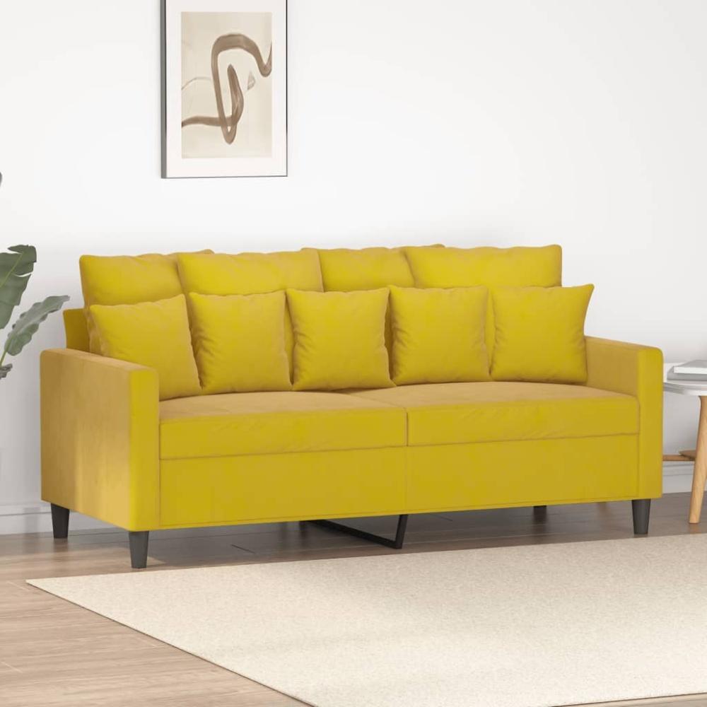 vidaXL 2-Sitzer-Sofa Gelb 140 cm Samt Bild 1