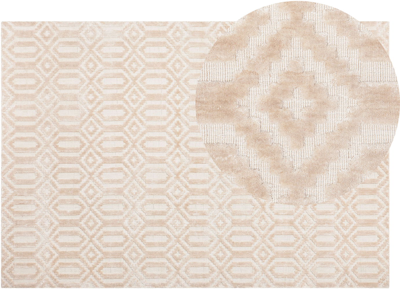 Teppich beige 140 x 200 cm Kurzflor ADATEPE Bild 1