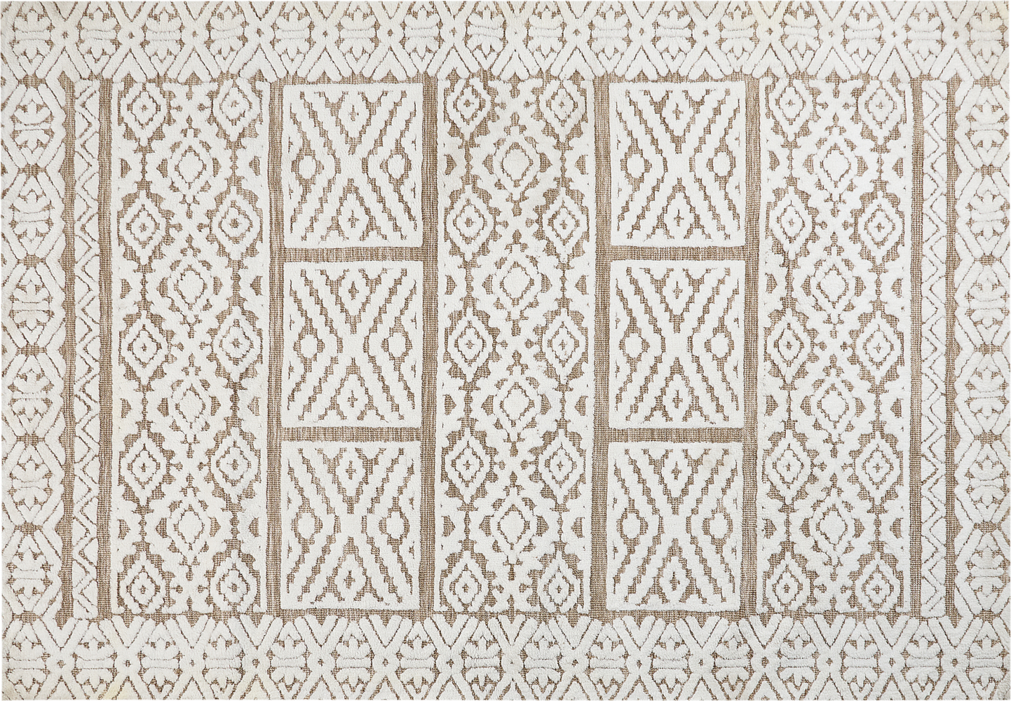 Teppich cremeweiß beige 160 x 230 cm orientalisches Muster GOGAI Bild 1