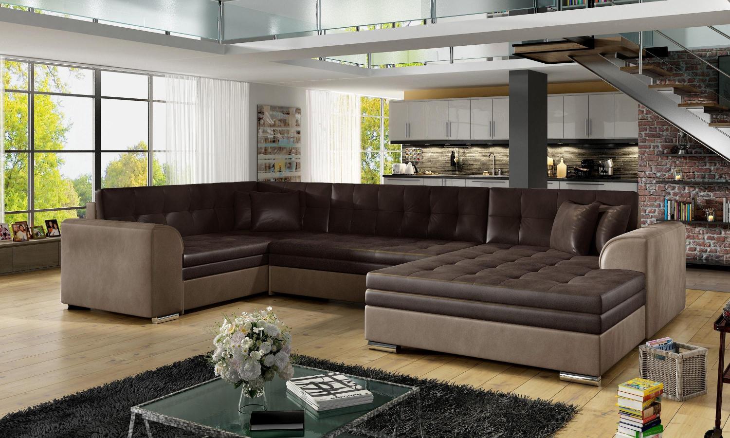 Wohnideebilder Damario Dunkelbraun Ecksofas & Eckcouches Dam_29 Bild 1