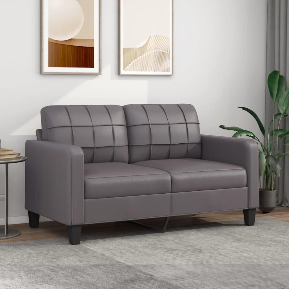 vidaXL 2-Sitzer-Sofa Grau 140 cm Kunstleder Bild 1