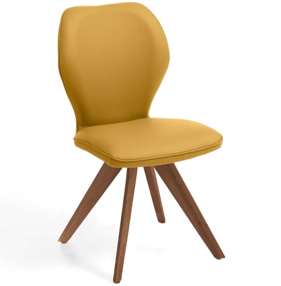Niehoff Sitzmöbel Colorado Trend-Line Design-Stuhl Gestell Wild-Nussbaum - Leder Napoli senf Bild 1