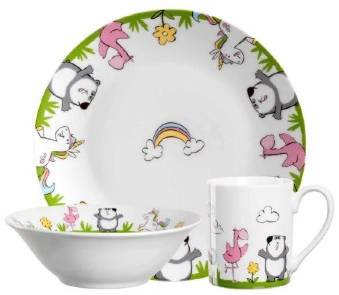 Leonardo BAMBINI Kindergeschirr Set Einhorn / Panda / Flamingo 3-teilig Bild 1