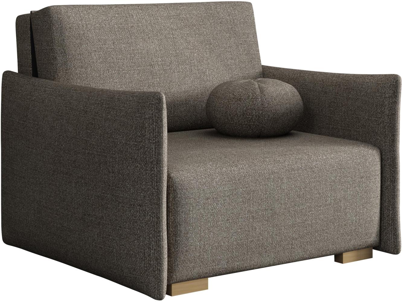 Sofa Viva Glov I mit Schlaffunktion, einsitzer Schlafsofa mit Bettkasten (Farbe: Soul 04) Bild 1