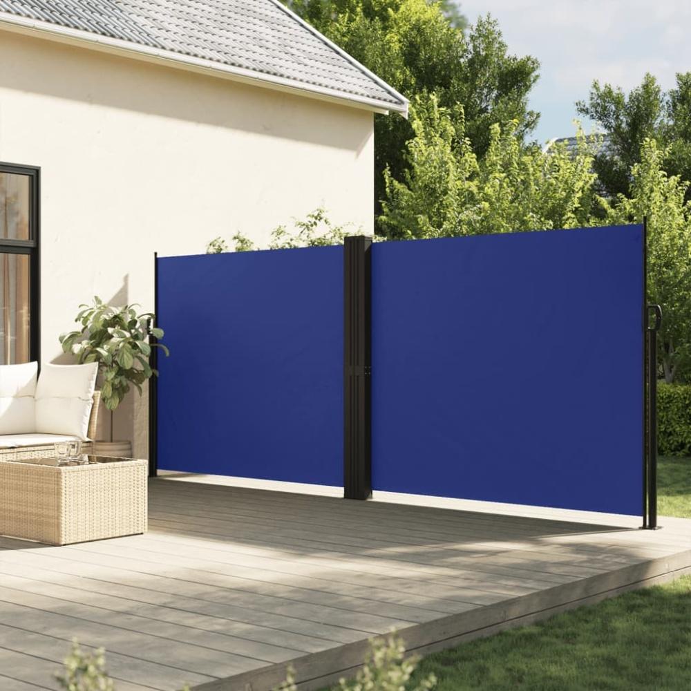 vidaXL Seitenmarkise Ausziehbar Blau 160x1000 cm Bild 1