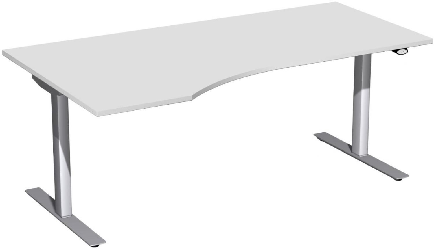 Elektro-Hubtisch 'Flex' links, höhenverstellbar, 180x100x68-116cm, Lichtgrau / Silber Bild 1
