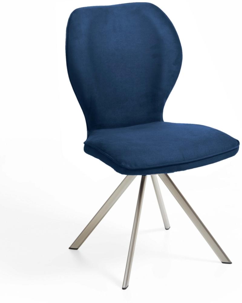 Niehoff Sitzmöbel Colorado Trend-Line Design-Stuhl Edelstahl/Polyester - 180° drehbar Nirvana dunkelblau Bild 1