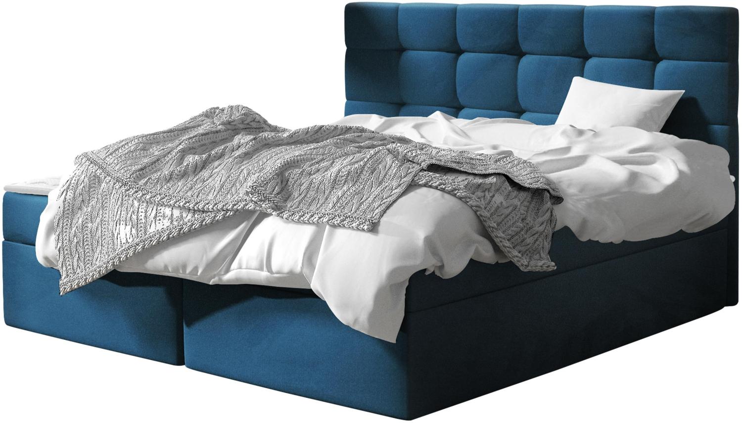 Boxspringbett Gazel, Blau 180 x 200 cm Bild 1